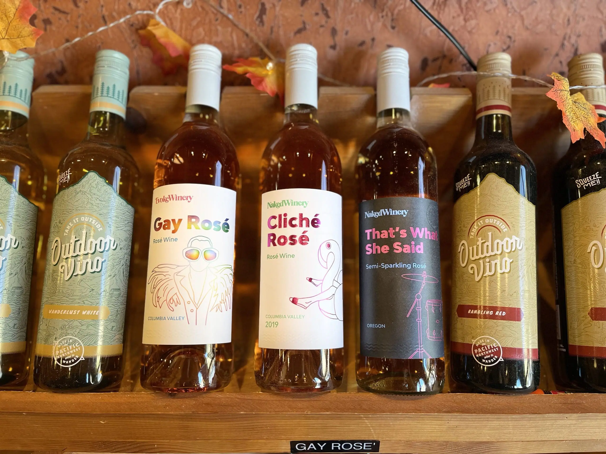 Rose Wine Selection Display