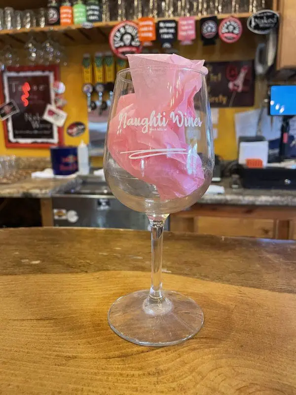 Naughti Wine Glass