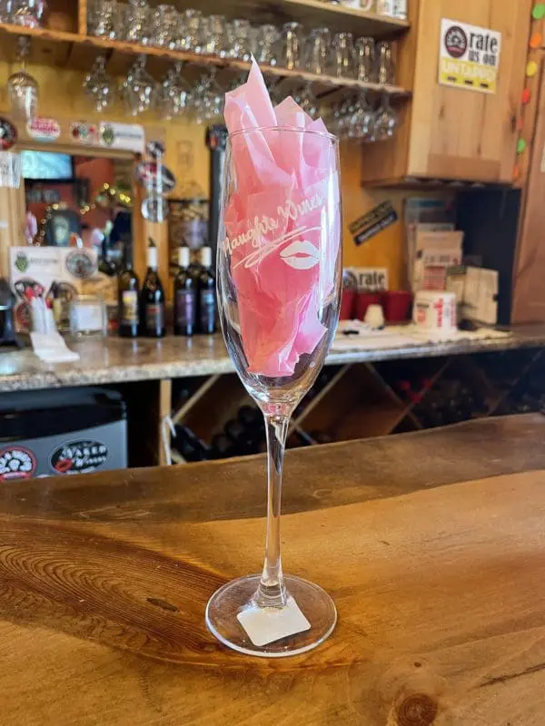 Naughti Wines Champagne Glass