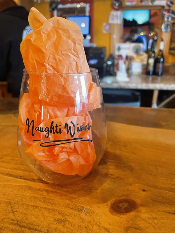 Naughti Wines Tossware Stemless Glass