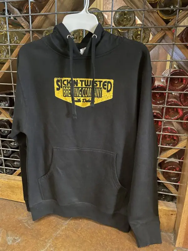Camp Badge Midweight Hoody Front in Black