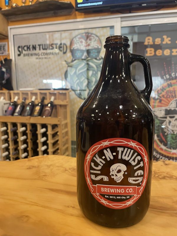 Sick N Twisted Glass Growler 64 oz Front