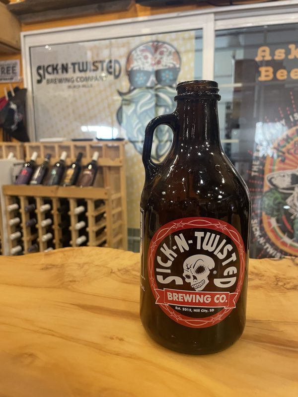 Sick N Twisted Glass Growler 32oz Front