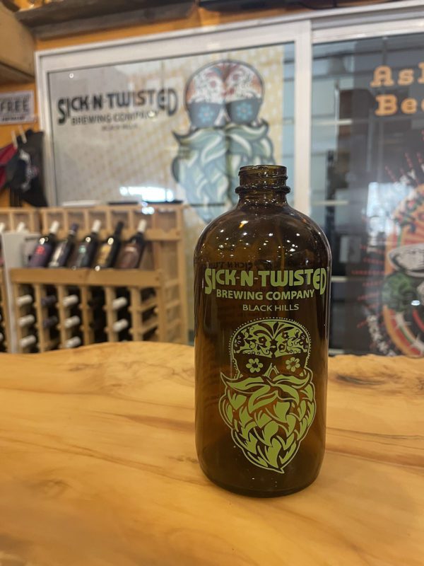 Sick N Twisted Glass Growler 16oz Front